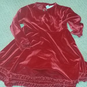 Girls red velvet dress 18 mo